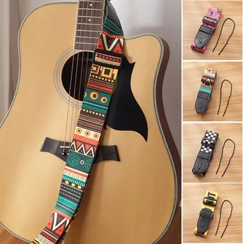 Ретро китара каишка с регулируема полиестер китара каишка за басите електрически и акустични китари подарък за китарист EDF88