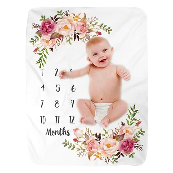 Milestone Blanket Момиче Момче Newborn Photography Premium Fleece Baby Месечно Душевое Одеяло
