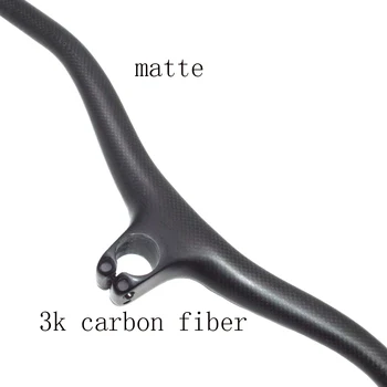 Пълен въглеродни влакна МТВ велосипед волана интегрирани прът плосък бар под наем части 3k въглеродни влакна волана 700 до 820 мм и матиран