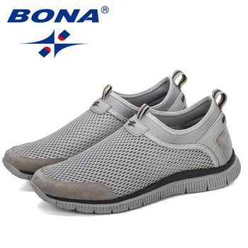 BONA нов стил на мъжете, дишащи и удобни модни маратонки износоустойчиви леки мъжки причинители обувки Zapatos Hombre Male