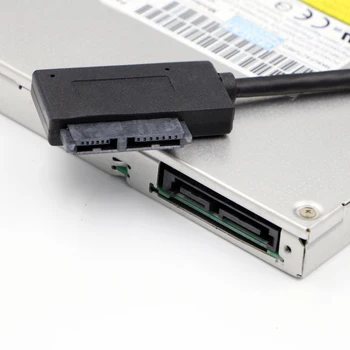 Най-новият USB 2.0 to Mini Sata II 7+6 13Pin адаптер кабел конвертор за лаптоп, DVD/CD ROM Slimline Drive на разположение за дропшиппинга