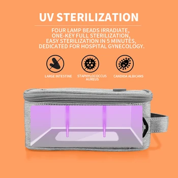 UV Light Sanitizer Bag преносими USB акумулаторни чанти UVC Cleaner дезинфекция лампа компактна убива 99,9% от микробите, вируси, бактерии