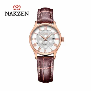 NAKZEN луксозни дамски часовници кожени часовници Кварцови часовници Women Casual Life водоустойчив часовник Montre Femme Reloj дамски часовник