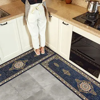 45x180 дълга ивица, мек килим европейски стил Кухня маслоустойчив подови постелки нескользящие абсорбиращи вратите на тепиха грязеустойчивый килим