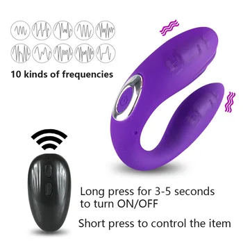 U-образна форма вибратор с двойна глава секс-играчки за възрастни, вибратори анален за жени стимулатор на влагалището, клитора дистанционно управление 10 Скорост