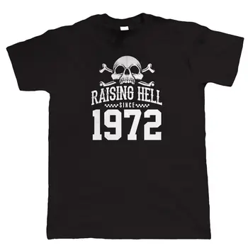 Raising Hell Since 1972 Biker T Shirt, Gift for Dad Grandad Birthday Cool Casual pride t shirt men Unisex New Fashion tshirt