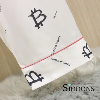 Siddons underwear изкуствена коприна letter print sexy women ' s spring long sleeve & pants пижамные комплекти сладурско & прекрасен nightwear sets HOT