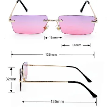 Старинни правоъгълни слънчеви очила Жени Котешко око метална дограма за 2020 квадратни слънчеви очила за мъже, унисекс партия розови, прозрачни лещи очила нови