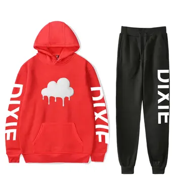 2020 нов Dixie DAmelio затуманенный печат качулки набор от Мъже, Жени Ежедневни пуловер панталони от две части комплект hoody костюм