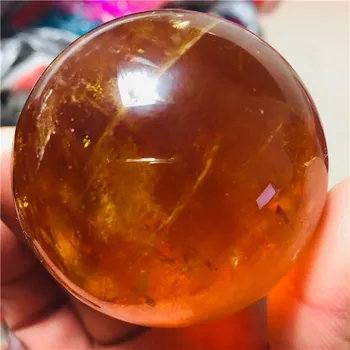5-6 см високо качество жълт кальцитовый топка, ръчно изработени кристални лампа Wicca декорация на дома аксесоари физически свойства на скъпоценните камъни