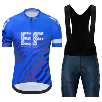 2020 лято EF TEAM Колоездене Джърси Quick Dry Ropa Ciclismo мъжка велосипедна облекло гел дишаща Pad Bib къса комплекти жена мъжете