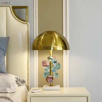 Луксозен кристален настолна лампа модерни led осветителни тела за стоящ настолни лампи за спалня легло нощни лампи, лампа, Nordic Home Deco