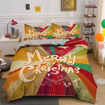 Нова мода Коледа постелки щастлив Дядо Коледа чаршаф, Chirstmas покривки, 3D Цифров легло