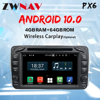 Андроид 10 радиото в автомобила мултимедиен плейър за ML W163 CLK W209 (2002-2005 Г.) C-Class W203 (2000-2004) SLK W170 E-Class W210