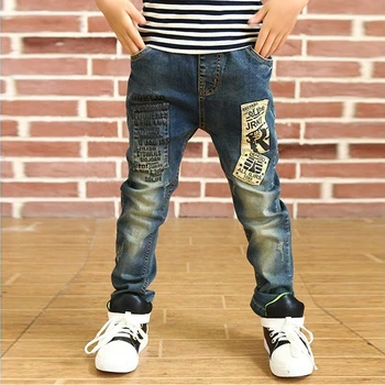 IENENS 5-13Y момчета тънък прави дънки деца дънкови дълги панталони пролет есен облекло деца ежедневни панталони