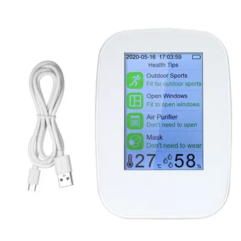 ФПЧ2.5 TVOC мултифункционален детектор на качеството на въздуха на газ детектор тестер с USB за smart home температура и влажност на въздуха детектор