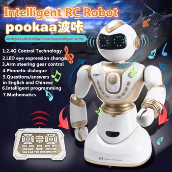 Хуманоиден робот, интелигентна играчка робот 2850 2.4 G диалоговия Програмиране образование майка-дете интерактивна лека музика Умна играчка