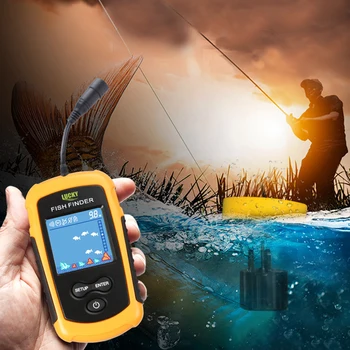 Портативен сонар сонар за откриване на риба дълбочина 45 градуса-100 м с экранным дисплей обстоятелство високо качество, лесна употреба