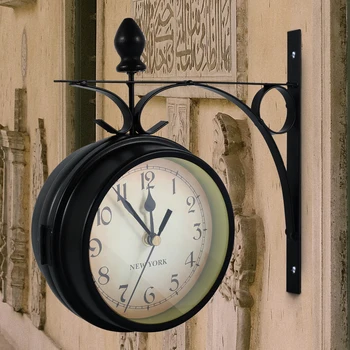 Европейският стил на двустранни стенни часовници творчески класически часовници монохромен