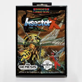 16-битов игри касета Sega MD с търговия на дребно скоростна кутия-Insector - X game cart за Megadrive за системата Genesis