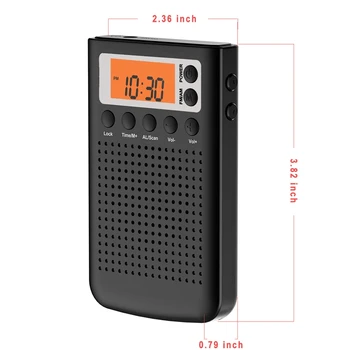 FM/AM радио цифрова мини преносимо стерео слуховое радио за възрастни хора с батерии