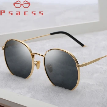 Psacss нов кръг поляризирани очила на Жените и мъжете сплав рамка на модната марка дизайнер на слънчеви очила за шофиране, Риболов нюанси UV400