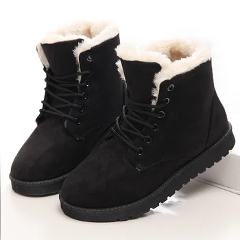 Топли дамски ботуши зимни топли обувки сняг жени Botas Mujer стягам кожа ботильоны Дамски обувки Дамски обувки Dropshipping WSH3132
