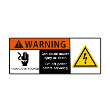 Горещо предупреждение автомобили етикет на Опасно напрежение може да доведе до сериозно нараняване или смърт KK винил, аксесоари за преносими компютри PVC 12 сантиметра*5см