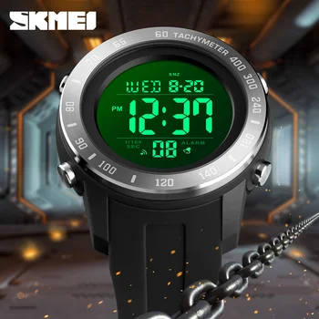 Мъжете Спорт военни часовници топ марка SKMEI мода електронен часовник за обратно отброяване хронометър спортни мъжки часовници гривна будилник