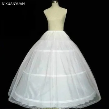 Бяла бална рокля долната пола за сватбена рокля пухкави 3 на обръч пола долна жена пола с обръч в долната пола