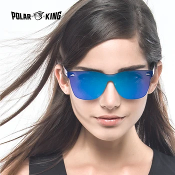 POLARKING марка ретро стил слънчеви очила Жени плоски лещи без рамки квадратна рамка дамски слънчеви очила Oculos Gafas
