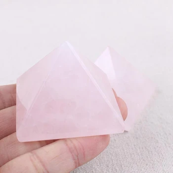 1бр Crystal пирамида 6 стил на изцеление чакра камък за декорация на дома натурален розов кристал Обсидиан камък бижута и аксесоари 2-2.5 см