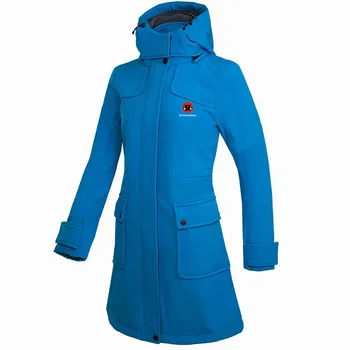 Зимни дамски мека обвивка ветрозащитная руното топло яке, дълго палто туризъм на ски-водоустойчив открит женски дишащ, анти-UV сако