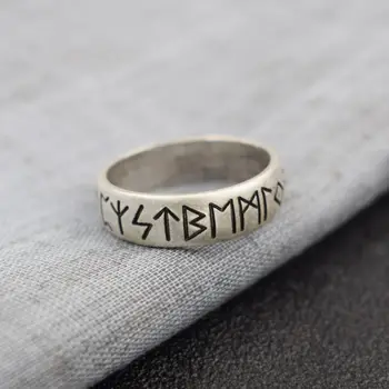Викингское рунически пръстен с по-старите, но Футарка скандинавски пръстен скандинавските украса Санлан