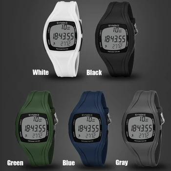 SYNOKE 9105 спортни часовници мъжки крачкомер 50 м водоустойчив многофункционален дигитален часовник ПУ каишка led мъжки електронни часовници за мъже