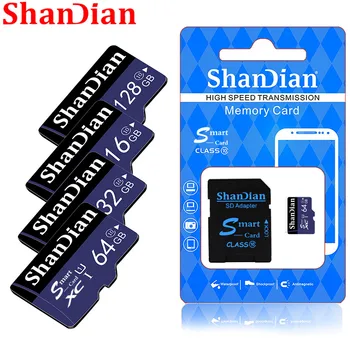 SHANDIAN Smart SD Card 128gb Памет Карта High Speed Class 10 64gb 32gb Mini TF Card за телефони, фотоапарати Безплатна доставка
