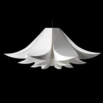 Nordic модерен минималистичен Led 110-240 55см / 70см / 85см E27 изкуство окачен лампа, украса, осветление за дома / бар Лилия ПП окачване