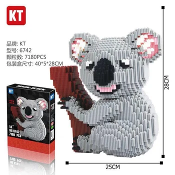 Koala Royal Cartoon Bear Mini Diamond 3D комплекти строителни блокове, тухли прекрасна модел на животното забавни играчки Коледен подарък