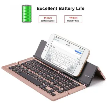 Тройната сгъваема клавиатура Bluetooth клавиатура БТ Wireless Foldable Тъчпад за таблет IOS/Android/Windows ipad