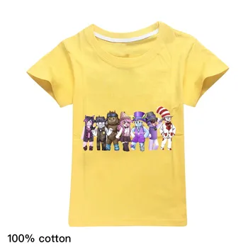 Мода лято момчета карикатура robloxing тениска 3D печатни момичета градинска детски дрехи Бебешки дрехи Детски забавни тениски О-образно деколте