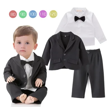 Прекрасен костюм за сватбени партита момче/комплект от 3 бр костюм за момче палто/облекло за момче 3165