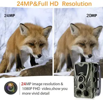 WIFI Trail Camera 24MP 1080P APP Live Show ловни камери 940nm IR светодиоди, без да светят нощно виждане IP66 открит наблюдение на дивата природа
