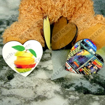 10 бр./лот сублимация на празен САМ магнити за хладилник дървена сърцето МДФ личен хладилник стикер творчески магнити подарък за Рожден Ден