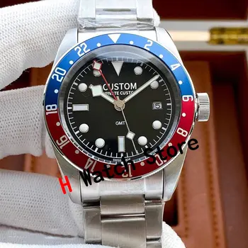 GMT мъжки часовник автоматично механични 42 мм сапфирен кристал 5 бара светещи водоустойчив часовник механизъм Чайки от неръждаема стомана 316L