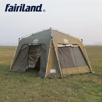 Голям слънчев приют автоматично незабавен сверхбольшой открит къмпинг палатка с ветрозащитным лист, heating, mosquito net , вътрешната палатка