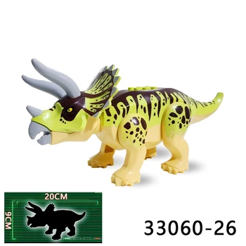Динозавър Джурасик подарък за Рожден Ден е подходящ за деца да се култивира интерес зелен трисератопс образователни строителни блокчета динозавър