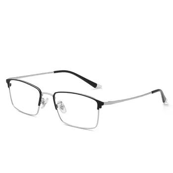 Logorela Титановая Оптични Рамки За Очила Мъжете Сверхлегкая Квадратна Късогледство Предписани Очила Мъжки Метални Пълни С Очила 5001
