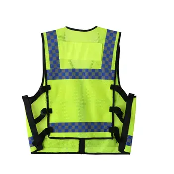 Мулти-джобен размер отразяваща жилетка за безопасност езда пътен жилетка за безопасност на железопътния миньорите униформи жилетка дишаща отразяваща жилетка
