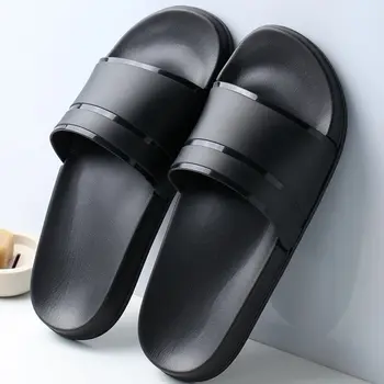 2020 нов горещо лято мъжки чехли ежедневни черно бели обувки нескользящие пързалки баня сандали с мека подметка жени пързалки плюс размер 47