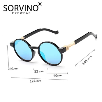 SORVINO ретро кръгли нюанси за жени слънчеви очила мъжете 2019 луксозна марка дизайнер огледало кръг Rave 90s слънчеви очила UV Oculos P420